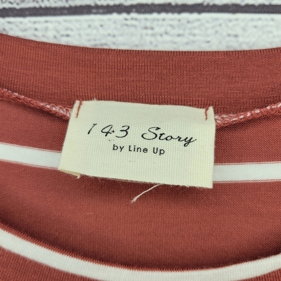 1.4.3. Story by Line Up Striped Tie-Front Top Sz Med - Picture 3 of 5